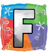 18" Designer Square Letter Balloon "F"