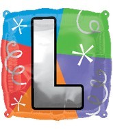 18" Designer Square Letter Balloon "L"