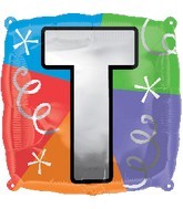 18" Designer Square Letter Balloon "T"