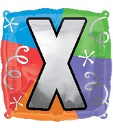 18" Designer Square Letter Balloon "X"