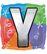 18" Designer Square Letter Balloon "Y"