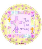 18" For Your Christening Pink