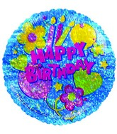 4" Airfill Only Happy Birthday Blue Balloon