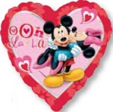 18" Minnie & Mickey Mouse Heart Balloon