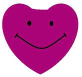 4" Airfill Only Fuchsia Smiley Face Heart Balloons