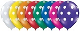 11" Jewel Polka Dots Latex Assortment Balloons 50 Count