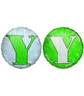 18" Classic Letter Balloon Letter "Y" Green/White