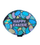 4" Airfill Only Happy Easter Many Eggs Balloon