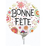 9" Airfill Only Bonne Fete Peachy Flower Balloon
