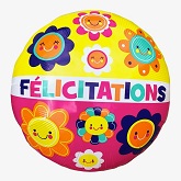 21" ColorBlast Félicitations Flower Squares Packaged Balloon