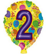 17" Number Shaped "2" Packaged Balloon