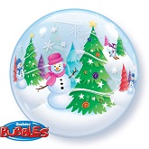 22" Festive Trees & Snowmen Bubble Balloon