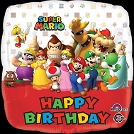 18" Happy Birthday Mario Bros Balloon