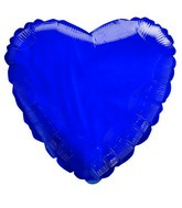 9" Airfill Only Transparent Royal Blue Heart Shaped Balloon