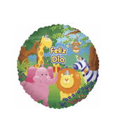 9" Airfill Only Feliz Dia In The Jungle Balloon (Spanish)