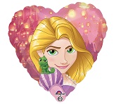 18" Rapunzel Heart Foil Balloon Packaged