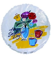 18" Happy Secretary Day Flower Vase & Coffe Mugs Balloon