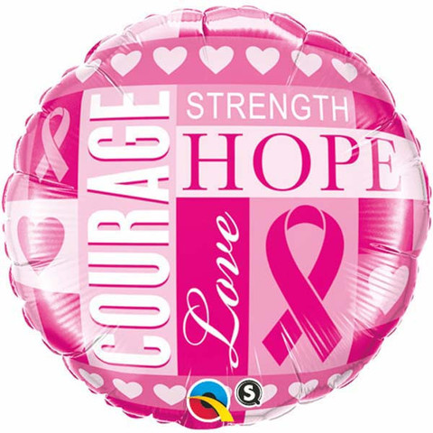 18" Breast Cancer Inspirations Packaged Mylar Balloon