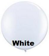 36" STD Linen White Latex Balloons 6 Pack