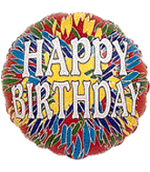 4"Airfill Happy Birthday Feathery Blast Balloon