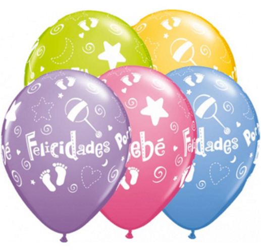 11 Felicidades Por Tu Bebe Special Assortment 50 Count Bargain Balloons Mylar Balloons And Foil Balloons