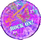 18" Rock On Mylar Balloon