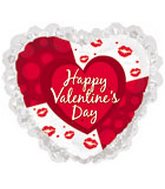 14" Airfill Only Happy Valentine's Day Smacker Lips Balloon