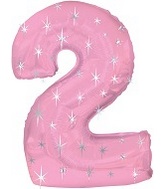38" Pink Sparkle Two Number Balloon