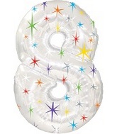 38" Multi-Colored Sparkles Eight Balloon