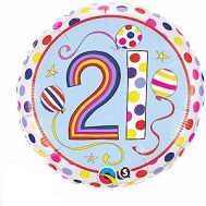 18" Dots & Stripes Age 21 Licensed Mylar Balloon
