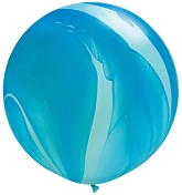 30" Blue Rainbow SuperAgate Balloons (2 Count)