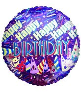 4" Airfill Only Happy Birthday Party Hat Balloon