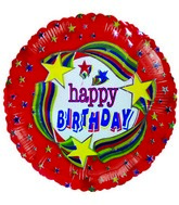 4" Airfill Happy Birthday Stars Rainbow Balloons