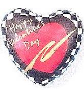 2" Airfill Only Happy Valentine's Day Checkerboard Balloon