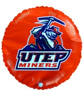 9" Airfill Only UTEP Miners Logo Football Orange Balloon Collegiate