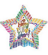 18" Rainbow New Years Balloon