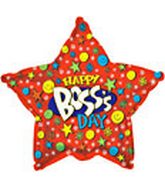 18" Happy Boss's Day Smiley Star Foil Balloon