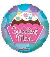 36" Sweetest Mom Cupcake Mylar Balloon
