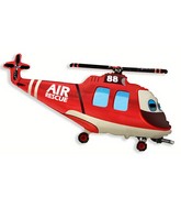 24" Red Rescue Helicopter Shaped Balloon