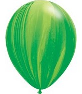 11" Green Rainbow Super Agate Latex Balloons