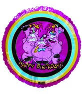9"  Airfill Happy Birthday Pigs pink Balloon