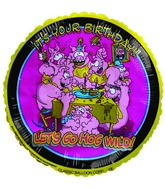 9" Airfill Only It's your Birthday Pigs yellow Balloon
