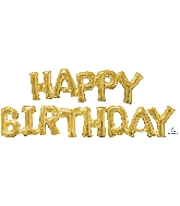 Airfill Phrase "HAPPY BIRTHDAY" Gold Balloon