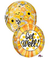 16" Jumbo Get Well Happiness Orbz Balloon
