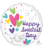 18" Sweetest Day Hearts & Swirls Balloon