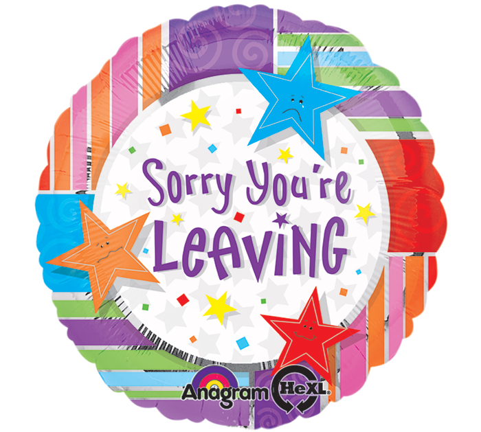 18" Sorry You're Leaving Balloon