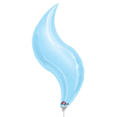 19" Airfill Only Mini Pastel Blue Curve Balloon