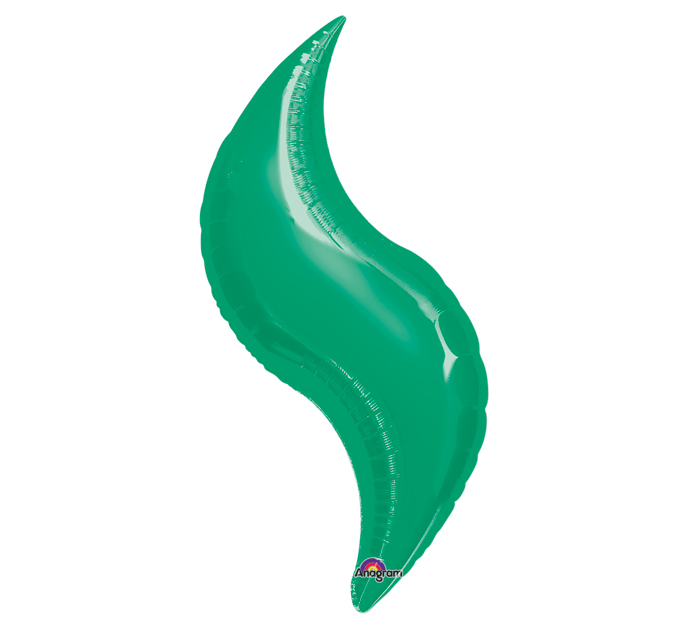 19" Airfill Only Mini Green Curve Balloon