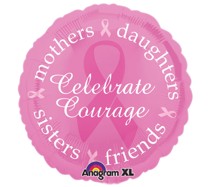 18" Celebrate Courage/BreastCancer Balloon