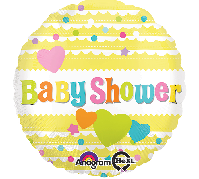 18" Baby Shower Yellow Balloon Packaged